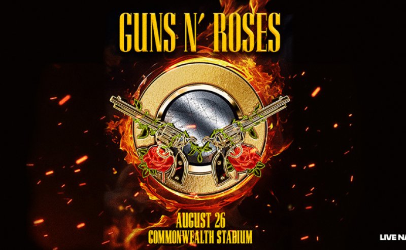 Guns N' Roses logo. August 26 at Commonwealth Stadium by Live Nation.