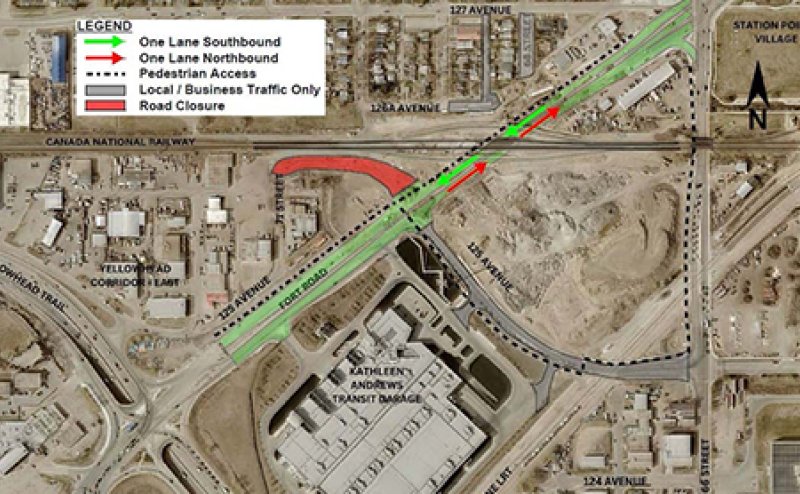 Fort Road Widening Project Area detour map - November 2023