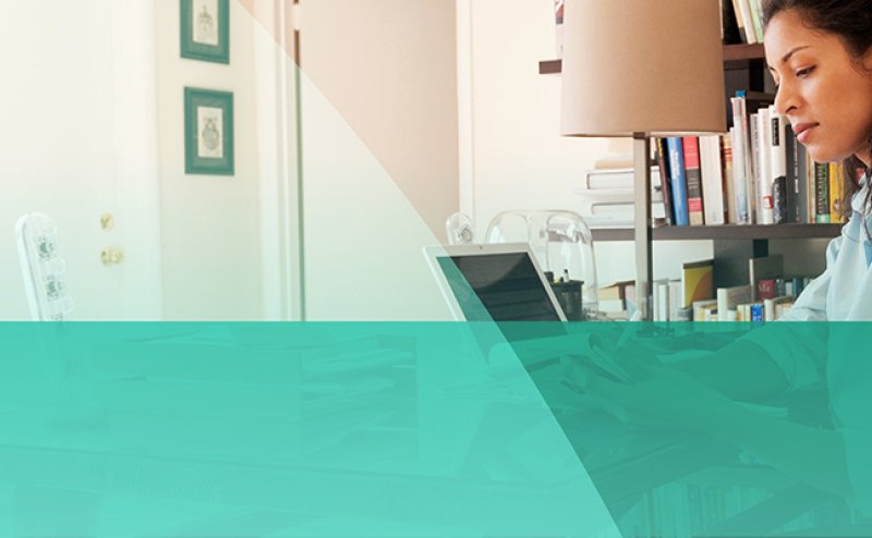 woman working on computer