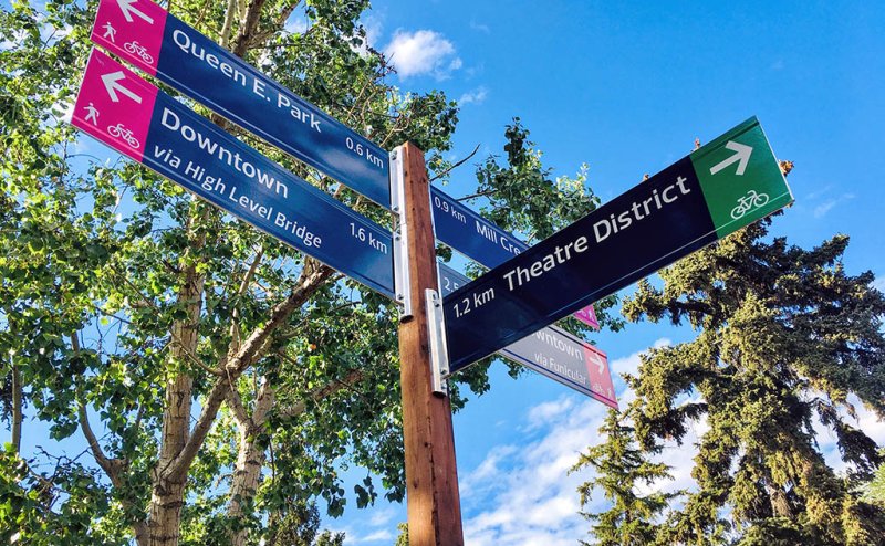 Picture of bikeway routefinding signs