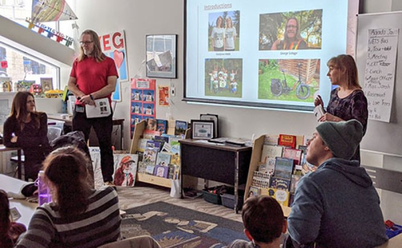 teachers with students