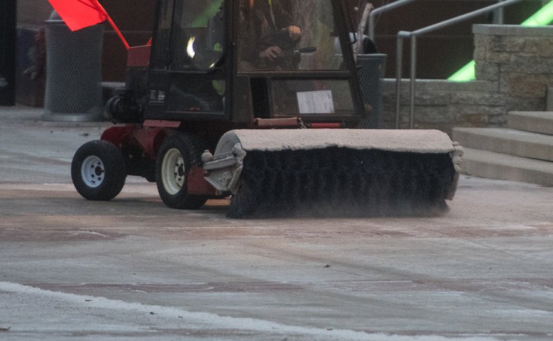 City crew clearing public space