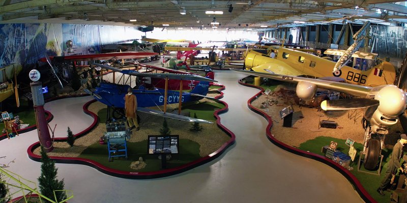 Aircraft inside the Alberta Aviation Museum