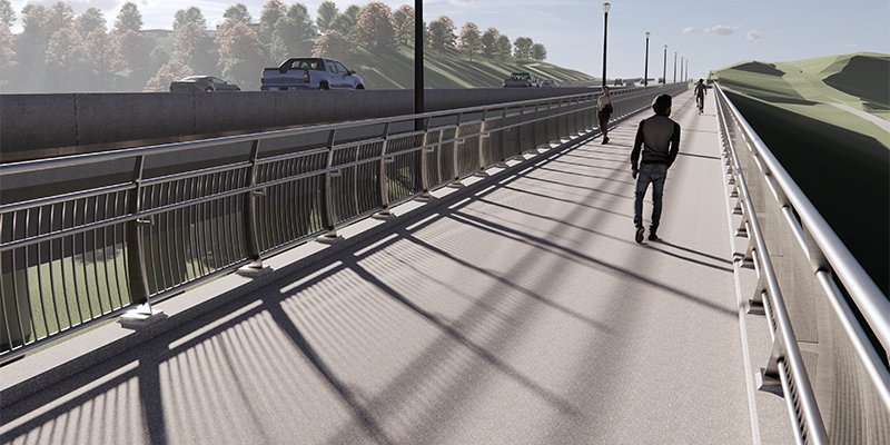 Rendering of the new Rainbow Valley Pedestrian/Cyclist Bridge