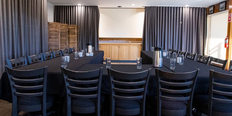 Victoria Social Room set up for a meeting