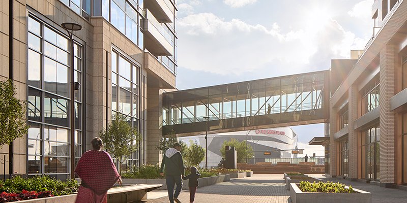 Roundhouse Park architectural rendering - pedestrian bridge