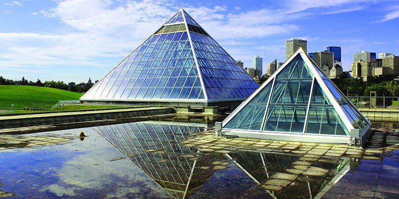 Exterior view of the pyramids