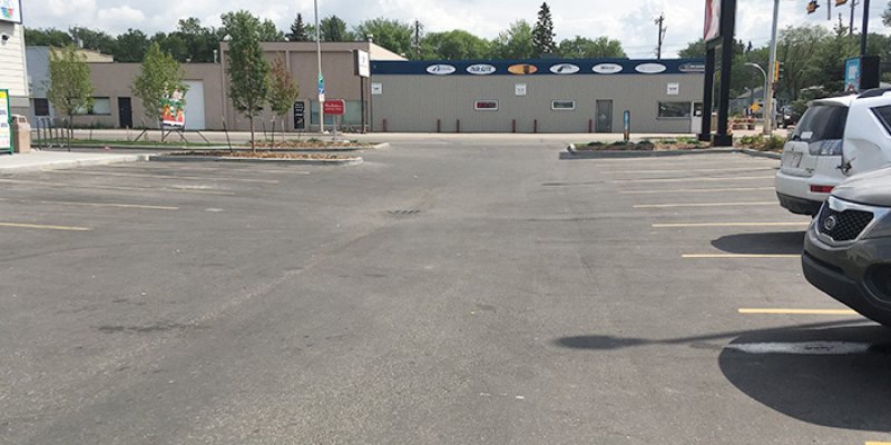Graded parking lot