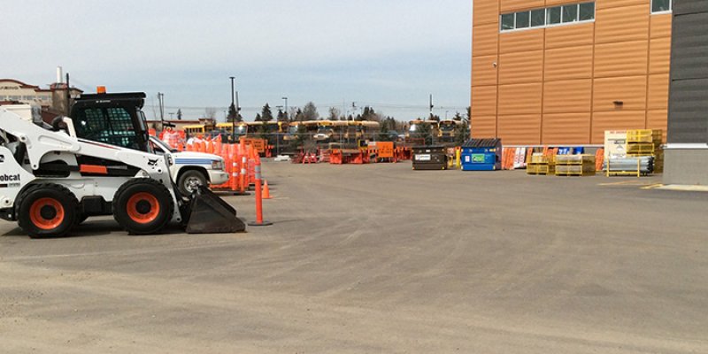 A graded service yard