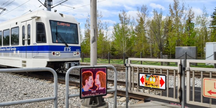 Photo of Rail Safety Art Contest Art Installation on Safety Gates