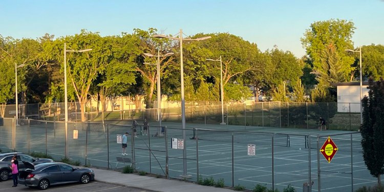 outside tennis courts