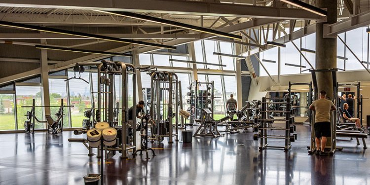 exercise equipment in fitness area