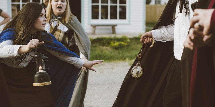 people in vintage costume