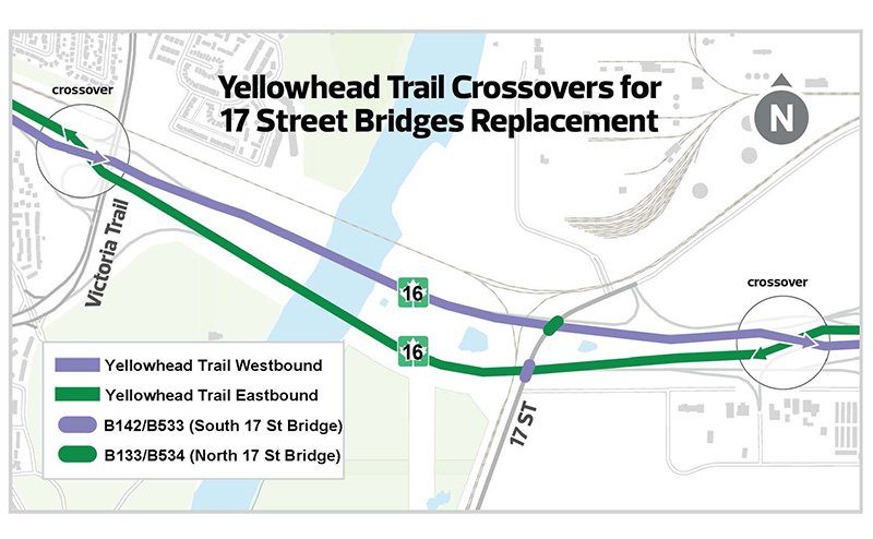 Yellowhead Trail crossovers for 17 Street Bridges Replacement