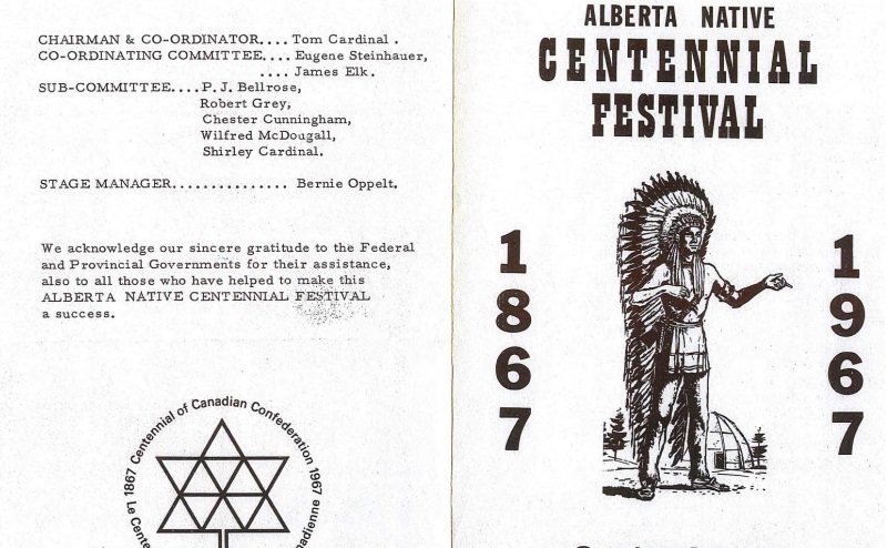 A preview of the Alberta Native Centennial Festival Brochure.
