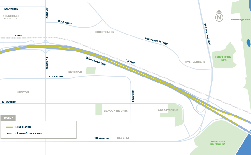 Map of Yellowhead Trail Conversion Project Area